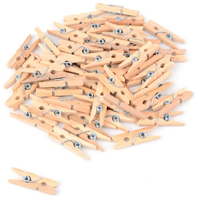 이음모음 미니 나무집게 인테리어소품, 2.5cm, 45개, 나무색