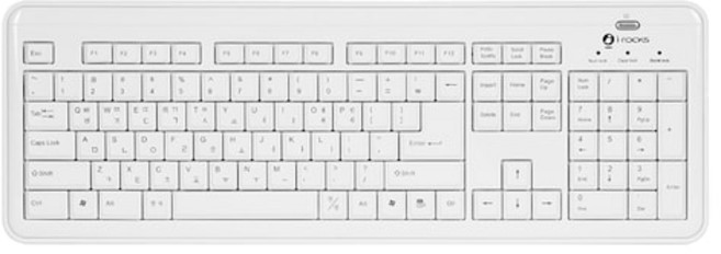 아이락스 유선키보드 KR-6170 X-Slim 화이트/USB, 1개