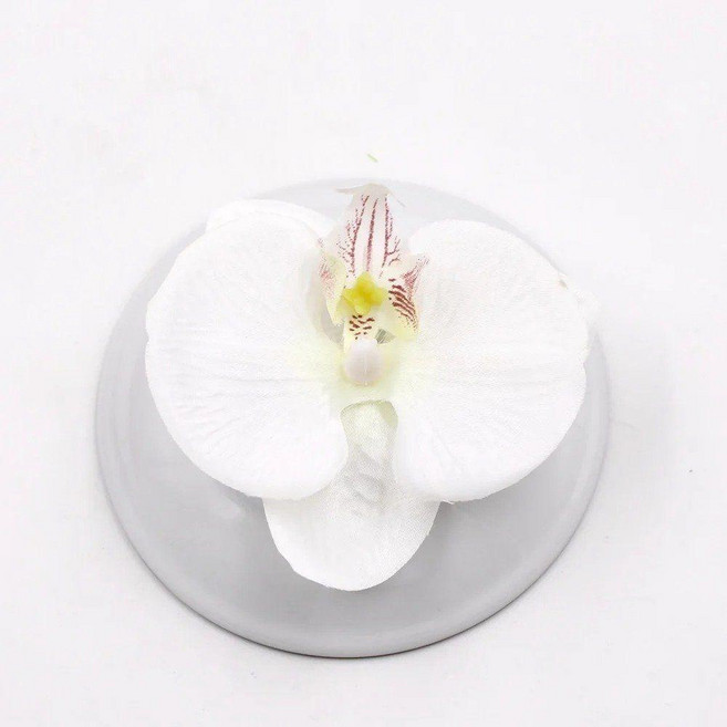 실크 인조 난초 장식 웨딩카 10개 1세트 8cm, 화이트