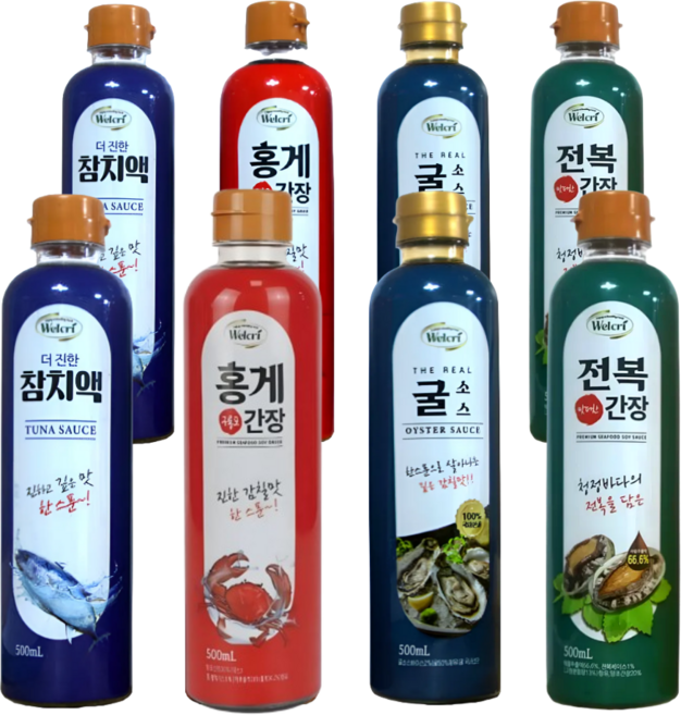 참치액+홍게간장+전복간장+굴소스 4종 세트 요리필수 만능조미료, 2세트, 2L