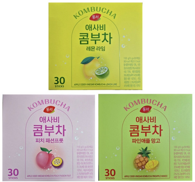 애사비 콤부차 3종 세트 (30개입 x 3개)