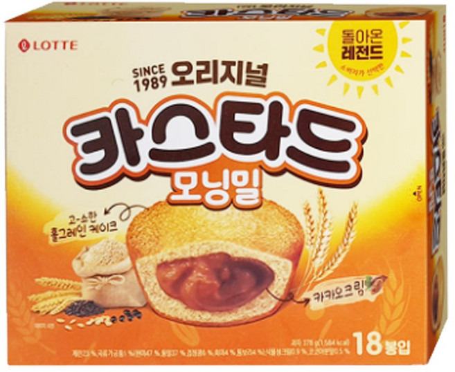 롯데웰푸드 카스타드 모닝밀, 1개, 378g