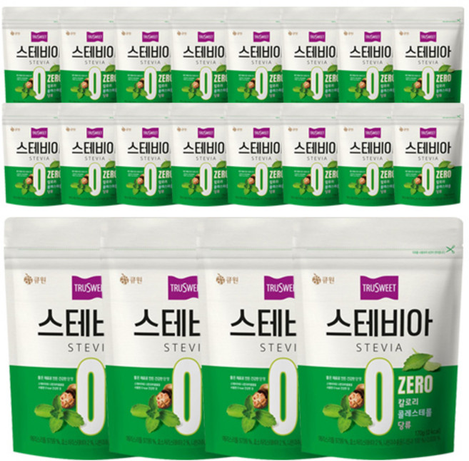 큐원 트루스위트 스테비아 / 에리스리톨 설탕대체 감미료, 170g, 20개