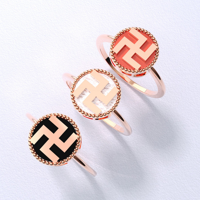 14k 18k 로즈골드 반지 불교 만자 원석 오닉스 R620