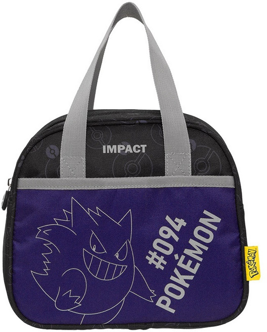 impact 怡寶 寶可夢耿鬼系列 防潑水大容量手提午餐便當袋, 黑色, 1個