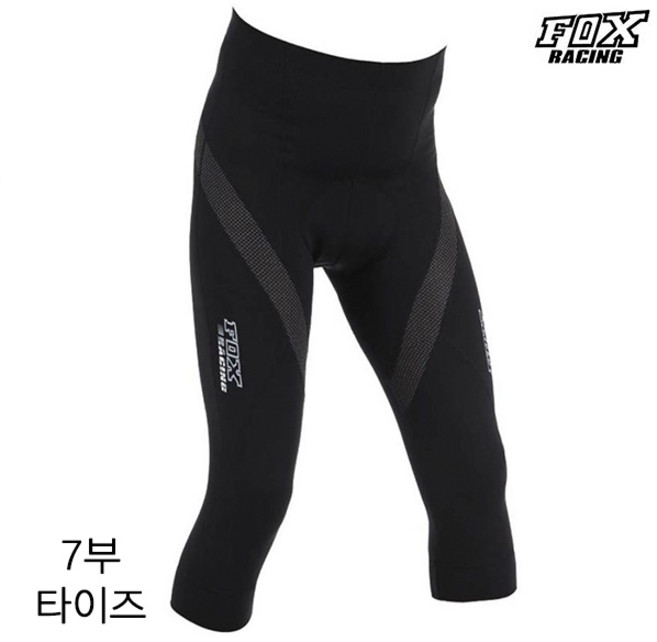 폭스레이싱 7부타이즈 FRSPT-129 블랙 자전거의류 라이딩 반바지 엉덩이패드 레깅스