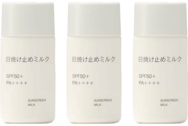 무인양품 자외선 차단 밀크 SPF50+ PA++++, 3개, 30g