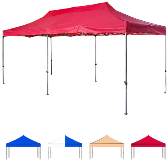 접이식 캐노피 천막 행사용 휴대용 캠핑천막 캐노피 천막 지붕+프레임 3mX6m, 3M×6M (프레임+지붕)백색+청색