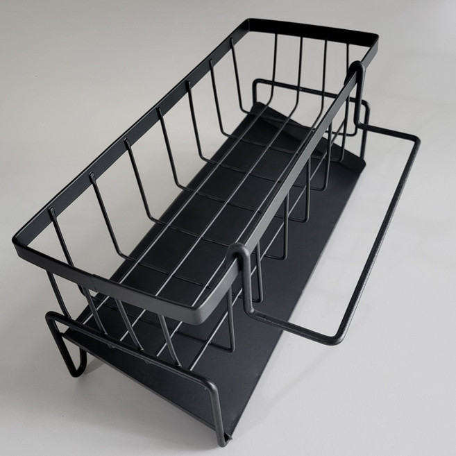 제르논 배수형 싱크대 정리 수세미 건조 거치대, 1개, 딥 블랙