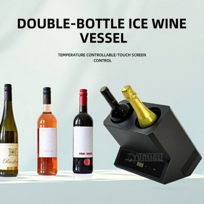 ​ 듀얼 병 전기 와인 쿨러 레드와 화이트 와인용 빠른 냉각 와인 쿨러