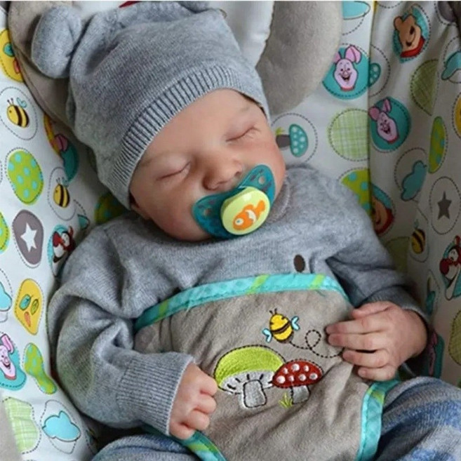 19인치 Reborn Baby Levi 인형/힐링 감성 신생아 리얼리티 베이비돌, 실리콘, 49cm