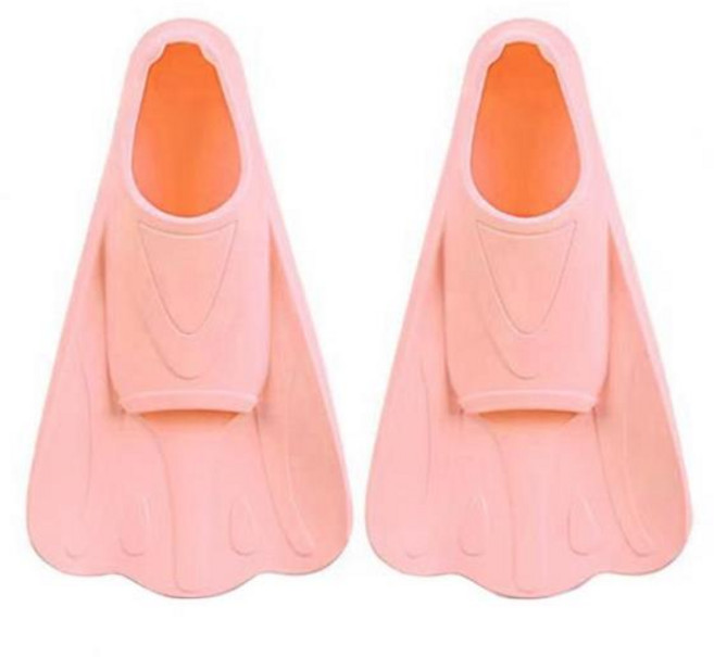 편안한 미끄럼 방지 수영 지느러미 전문 보조 훈련 실리콘 짧은 수영 훈련 오리발 수상 스포츠 1 쌍, [01] 2XS, 06 분홍색_01 2XS