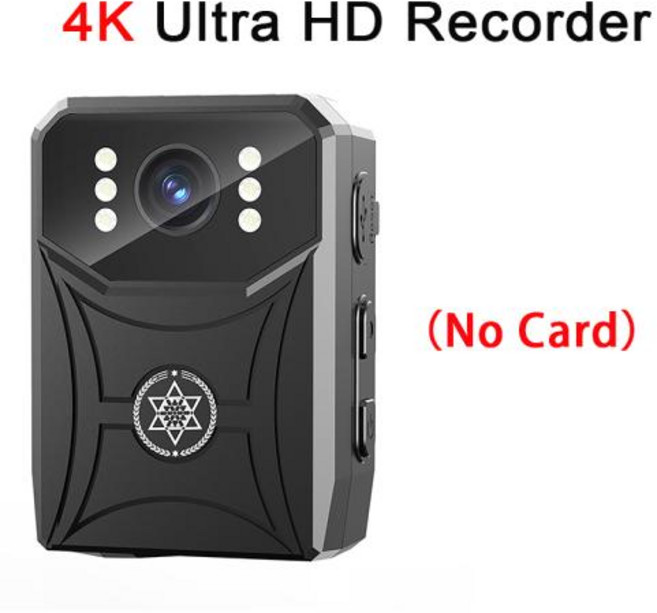 바디캠 액션캠 미니캠 블랙박스 녹음 카메라 4K HD 미니 WIFI 연결 적외선 야간 경찰 바디 방수 휴대용 캠 소형 디지털 비디오 레코더, 1)4K no card