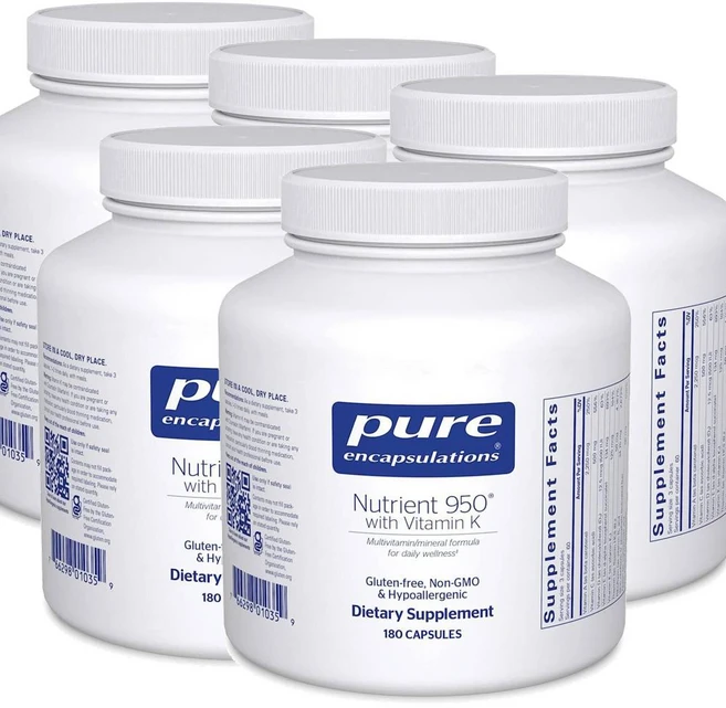 퓨어인캡슐레이션 뉴트리언트 950 비타민K 멀티비타민 캡슐 Pure Encapsulations Nutrient 950 with Vitamin K, 5개, 180정 - 쿠팡