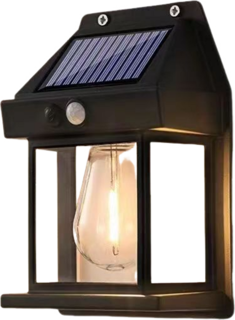 太陽能燈絲壁燈 IP65防水戶外感應庭院燈, 太陽能燈絲壁燈黑色