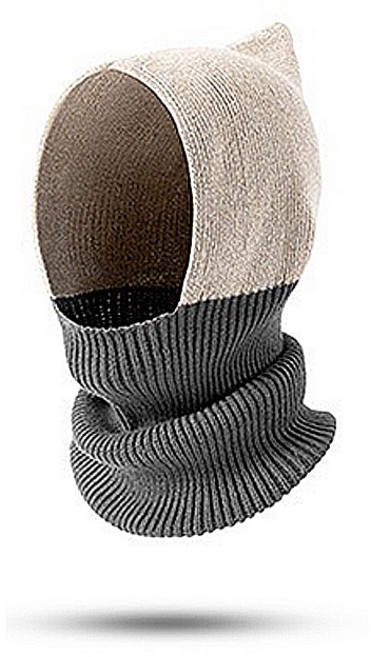 GO LOVE JOY 巴拉克拉法帽 冬季保暖撞色拼接毛帽圍脖一體設計