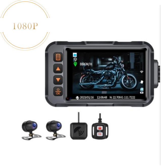 DUPRO 오토바이 방수방진 블랙박스 전후방 카메라 녹화 바이크블랙박스 720P&amp;1080P + 32G메모리, 720P