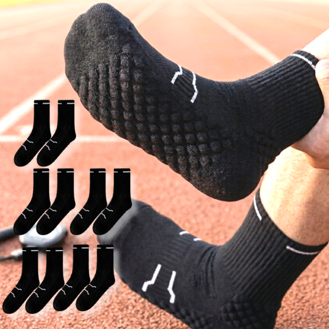 빅톰 스포츠 러닝 양말 장목 5켤레 세트, 블랙, 5세트