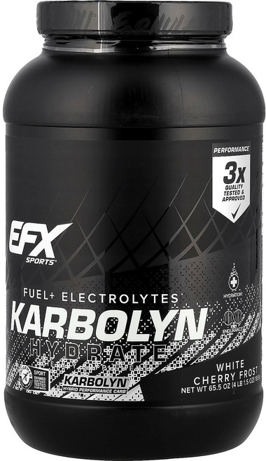 이엑스 스포츠 Karbolyn 하이드레이트 화이트 체리 프로스트 1 856g(4lb 1.5oz) EFX-00629, EFX Sports (EFX 스포츠) Sports, K, 1개