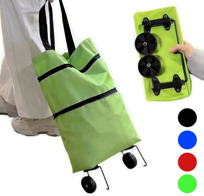 라핀다 휴대용 장바구니 접이식 쇼핑 카트, 1개, 레드A