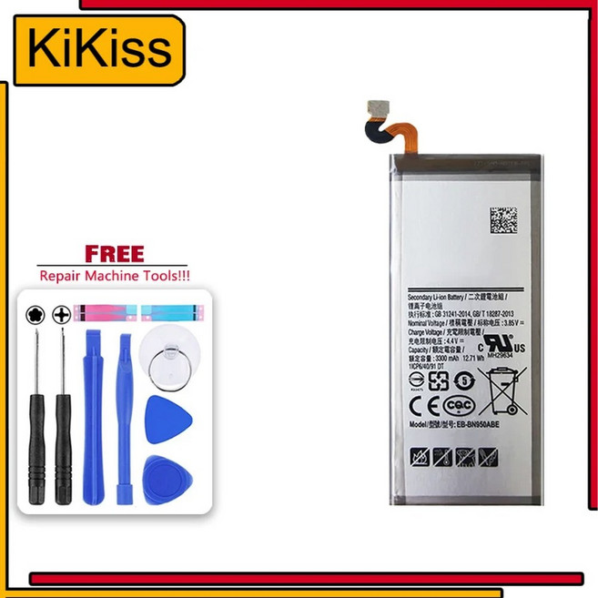 배터리 EB BN950ABE 삼성 호환 갤럭시 노트 8 N950 SM N950F N950FD N950U U N950W N950N N9500 용 3300mAh, 1개