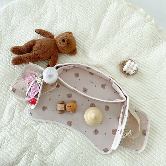 베베코지 카시트 트레이 유아 아기 키즈 다용도 차량용 테이블, 베이지, 1개