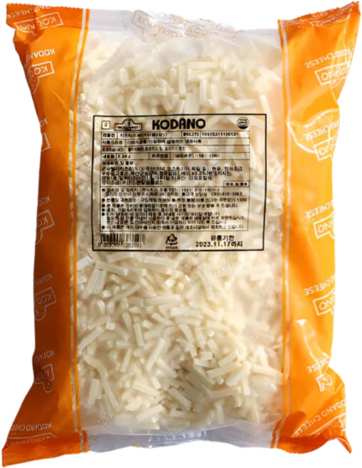 코다노 모짜렐라치즈 레이 피자 치즈 모짜렐라 대용량 슈레드, 1개, 2.5kg