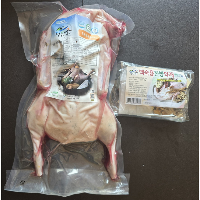 덕담골 국산 무항생제 백숙용 통 생 유황오리 약재 증정, 1개, 1.6kg
