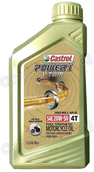캐스트롤 파워원 V트윈 4T 20W50 946ml 100%합성 오토바이엔진오일, 1개