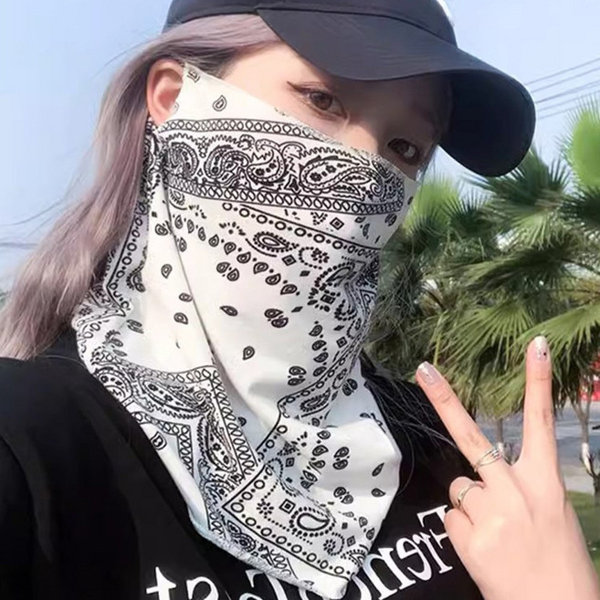 데오젠 남녀공용 페이즐리 자외선 차단 쿨링 골프 자전거 넥워머 마스크 5개