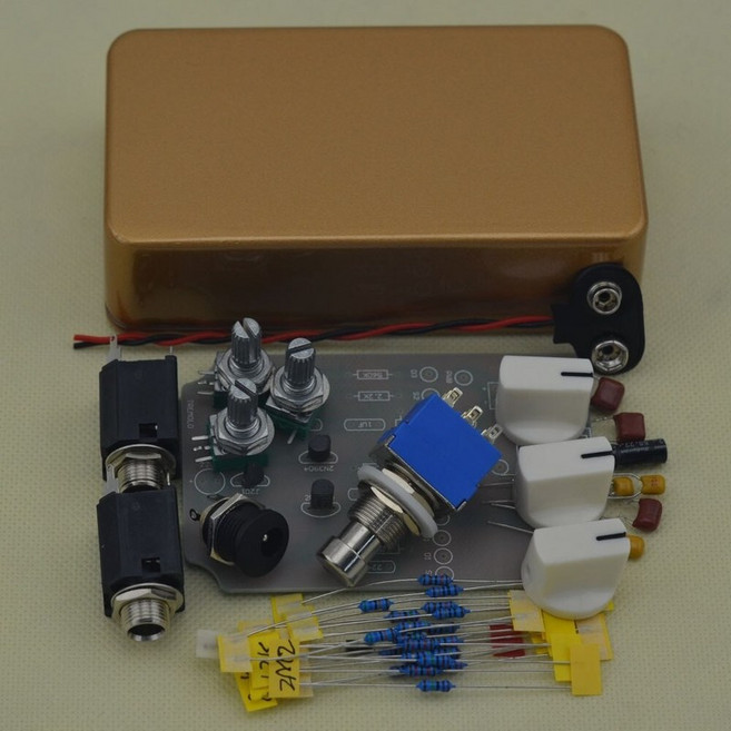 딜레이이펙터 diy 트레몰로 페달 키트 with1590b 및 3pdt 9pin 기타 효과 페달 스위치, 1개