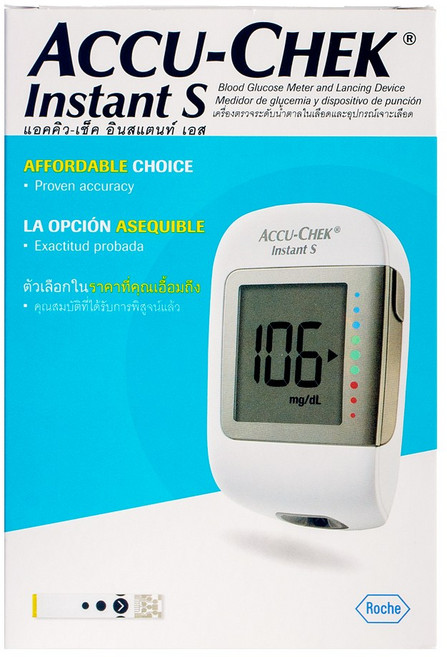 로슈 아큐첵 인스턴트 에스 Instant S 혈당측정기 기본혈당계세트(기계+채혈기+정품침10개+파우치), 1개, 상세 설명 참조