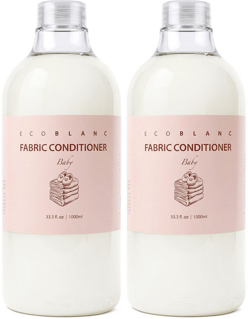 에코블랑 유아섬유유연제 베이비파우더향 1L, 2개