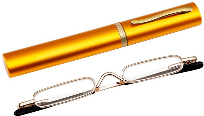 우아한 금속 프레임 초박형 남성 여성 휴대용 미니 독서 노안 안경 상자