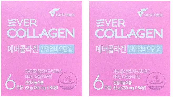 에버콜라겐 인앤업비오틴 업 750mg x 84정 12주분, 2개