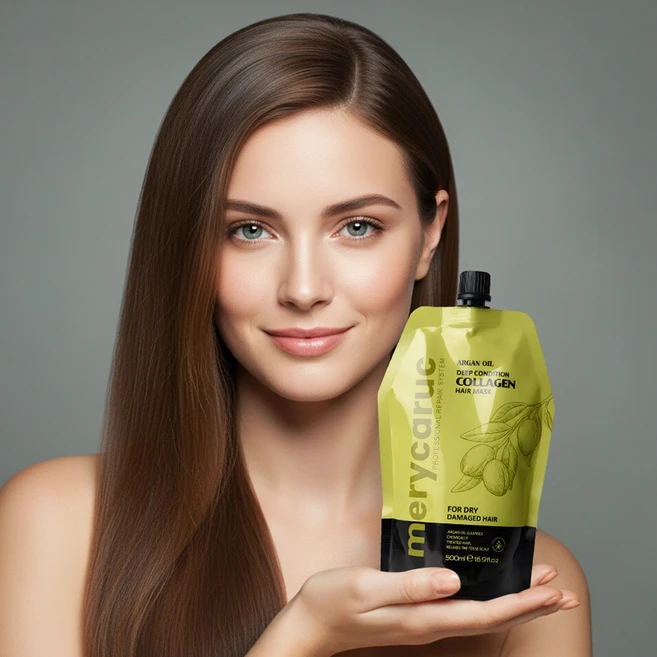 merycaruc 헤어팩 500ml 미용실용 극손상 모발 단백질팩 살롱 헤어트리트먼트 아르간오일 콜라겐 헤어 마스크, 1개 - 쿠팡