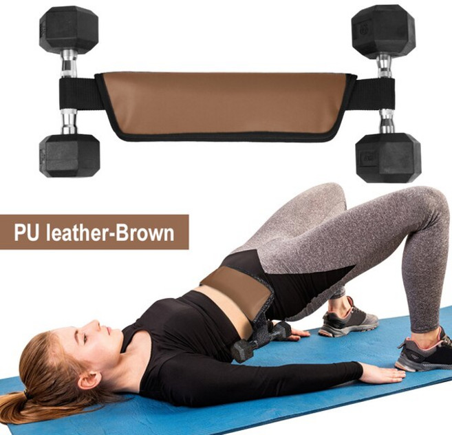 스쿼트 헬쓰 엉덩이 스러스트 벨트 글루트 브릿지 패드 스쿼트 런지 글루트 브릿지 딥 아령 케틀벨 부티, PU leather-Brown