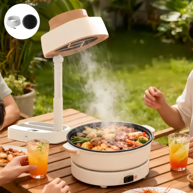 가정용 저소음 테이블 레인지후드 USB 충전식 접이식 5단 강력휴대용 캠핑미니레인지 후드, 고객직접설치, KS-818