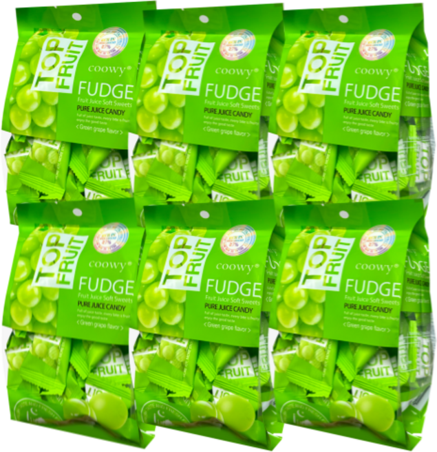 탑젤리 청포도젤리 coowy fudge 탑푸르트 까먹는 포도젤리, 6개, 320g