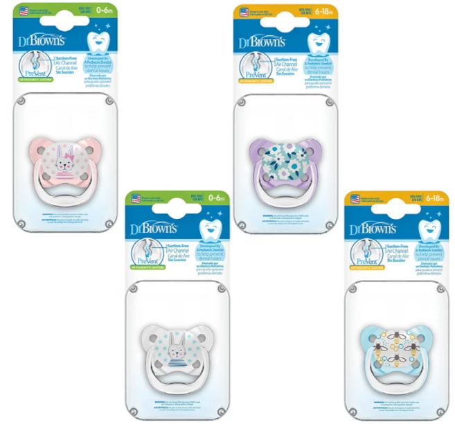 닥터브라운 뉴 프리벤트 노리개 젖꼭지 (1P) 신생아 쪽쪽이, 2단계 핑크, 핑크, 1개 - 쿠팡