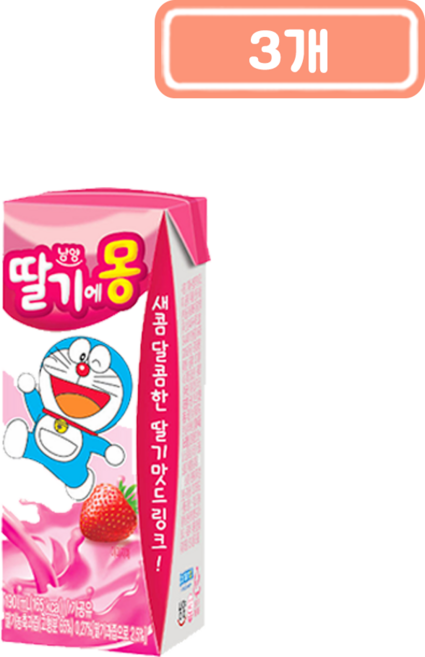 남양 딸기에몽, 3개, 190ml