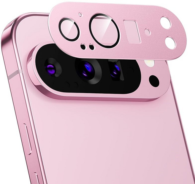Podick 카메라 필름 Google Pixel 9 ProXL용 카메라 9H 강화 유리 알루미늄 합금 구글 픽셀 9ProXL 카메라 커버 높은 투과율 검은 테두리 노출 오버 상처, 1개