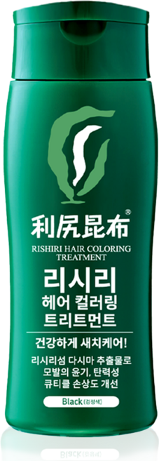 리시리 헤어 컬러링 트리트먼트, 검정색, 1개
