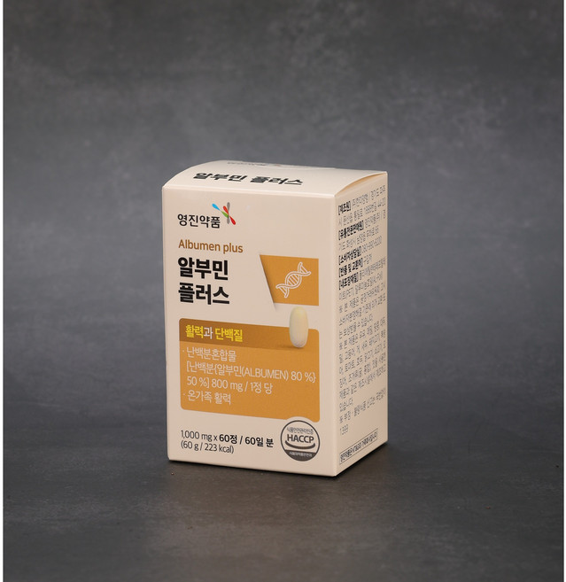 영진약품 알부민 플러스 난백분혼합물 800mg 60정 온가족 활력, 2개