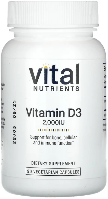 Vital Nutrients 비타민D3 2000IU 베지 캡슐 90정, VitalNutrients비타민D32000IU베지캡슐9, 1개 - 쿠팡