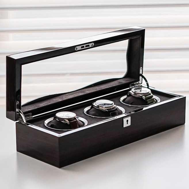 헤리티지원 시계보관함 원목 케이스 프리미엄 블랙에보니 2구 3구 6구