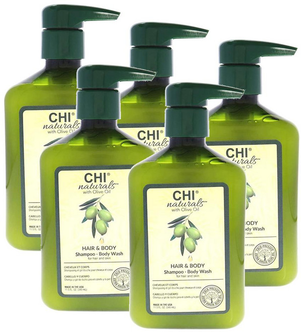 치 내추럴 올리브오일 샴푸 바디워시 CHI Naturals Olive Oil Shampoo BodyWash, 5개, 340ml