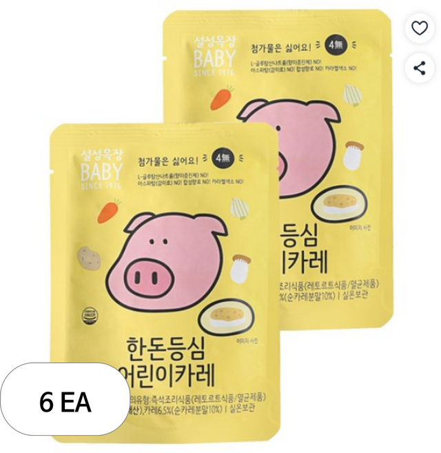 설성목장 한돈 등심 어린이 카레, 6개, 100g