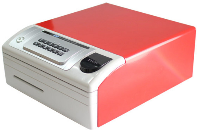 범일금고 디지털 슬라이딩 금고 카운터용 돈통 비밀번호 변경가능 지폐함 4칸 ND-350R-B, 적색, 1개