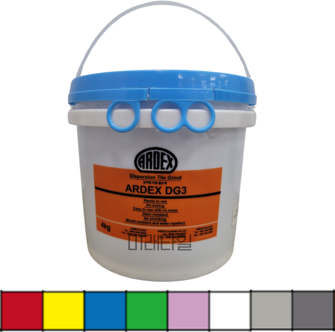 아덱스 DG3 컬러 줄눈 4kg 일액형 레드 옐로우 블루 핑크 그린, 1개